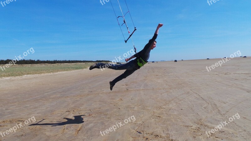 Kiting Flying Take Off Fun Jump