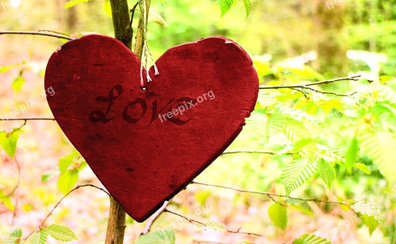 Wooden Heart Heart Symbol Love Romance