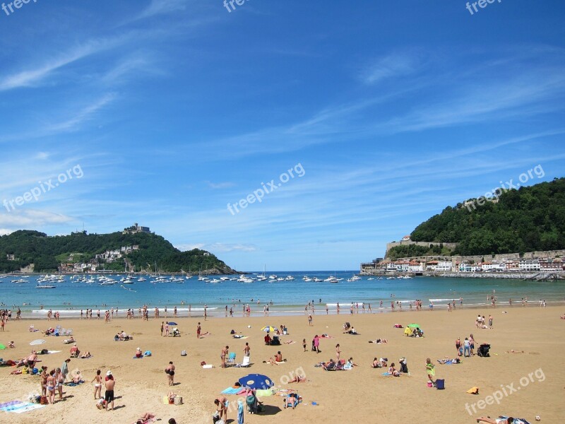 San Sebastian Spain Beach Ocean Mediterranean