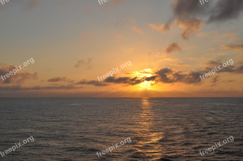 Sunset Cloud Landscapes Sky Golden Sunset