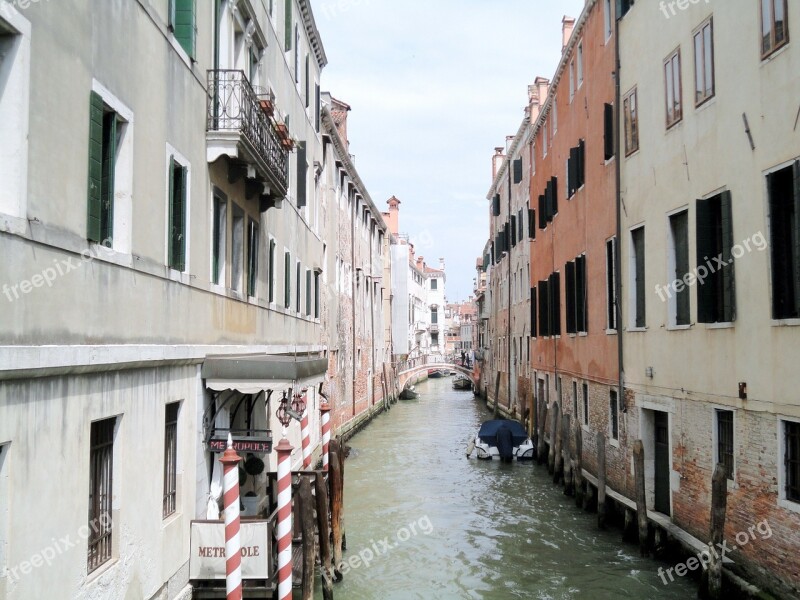 Venice Venezia Waterway Italy Old Houses