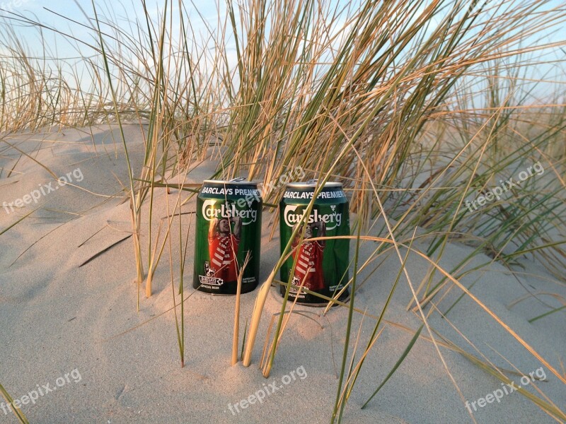 Beer Cans Beach Dune Free Photos