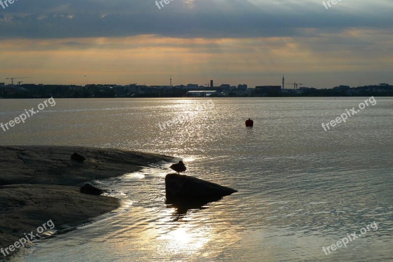 Sunset Landscapes Sky Sea Bay