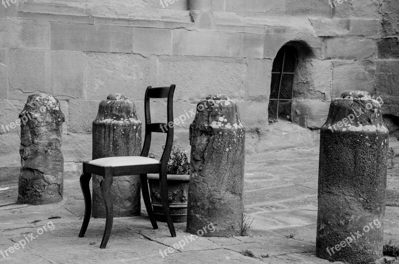 Chair Black And White Ancient Borgo Italy