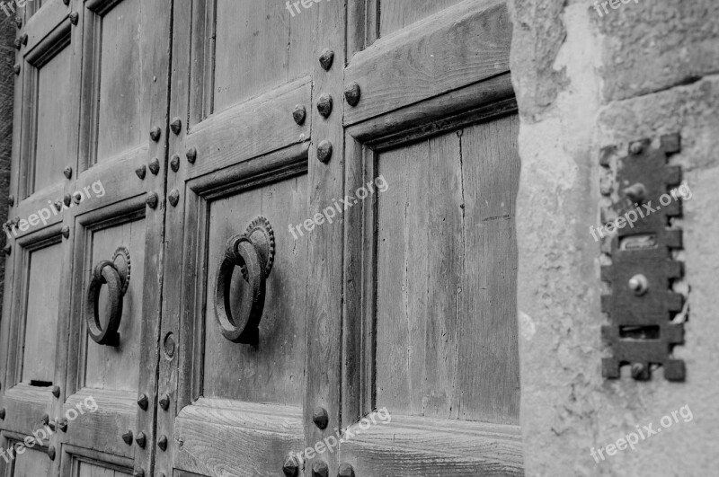 Door Ancient Old Door Entrance Black And White