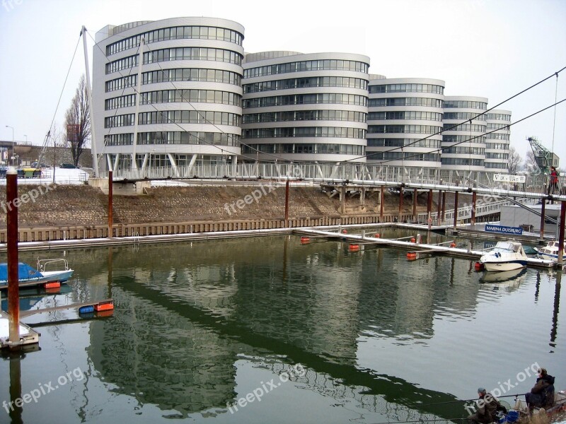 House Five Boats Inner Harbour Duisburg Architecture