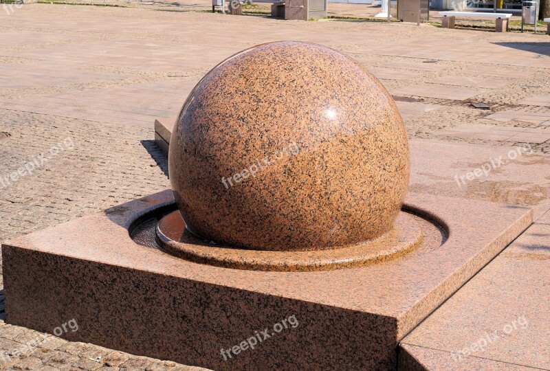 Water Feature Fountain Stone Ball In Motion Acting