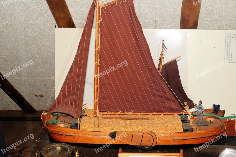 Model Boat Wooden Boat Modelling Antique Museum