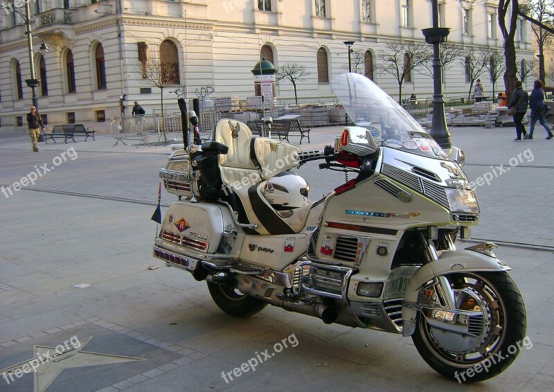 Motorcycle The Police Boat Piotrkowska Street The Vehicle