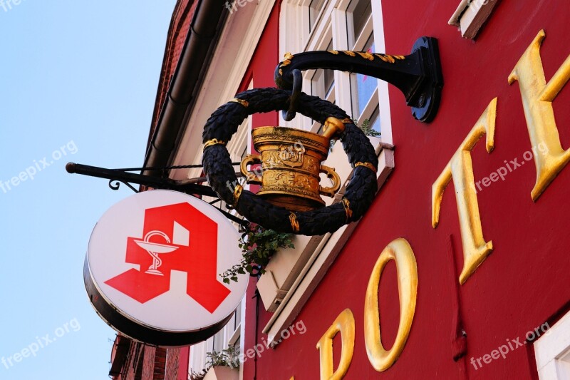 Pharmacy Historic Building Inscription Font Gold