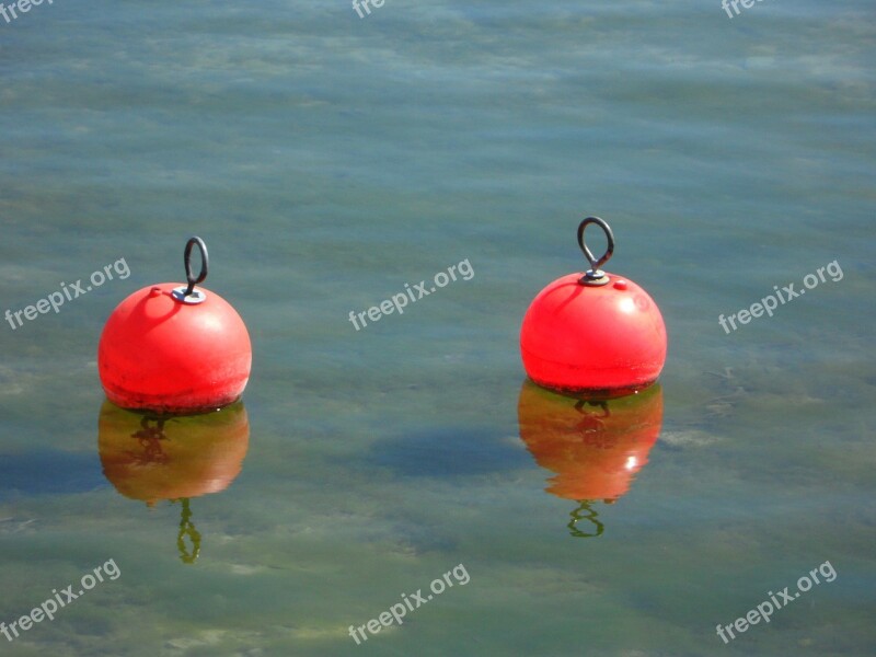 Buoys Pier Port Two Pair Mirroring