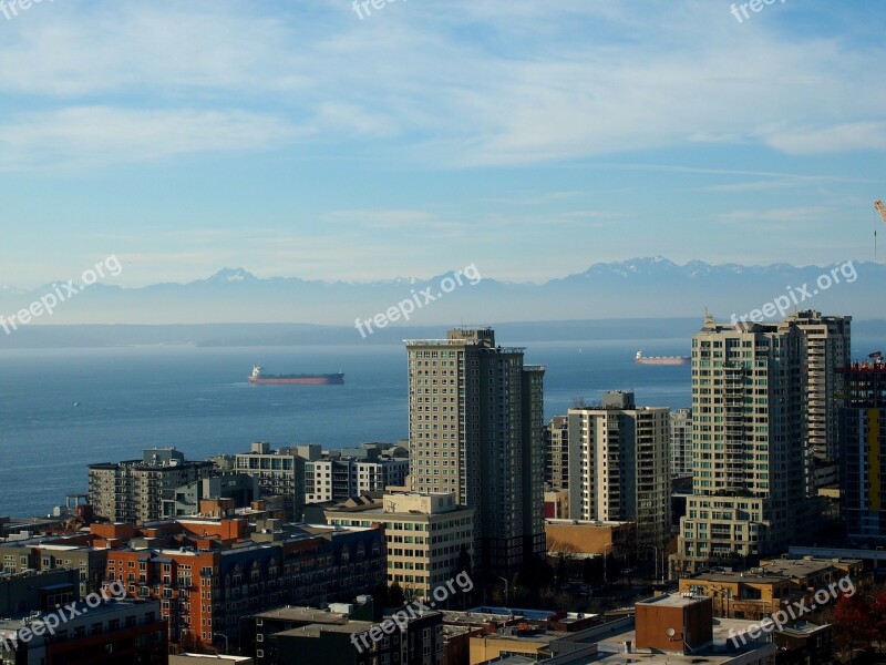 Seattle Bay Puget Sound Elliot Bay Washington