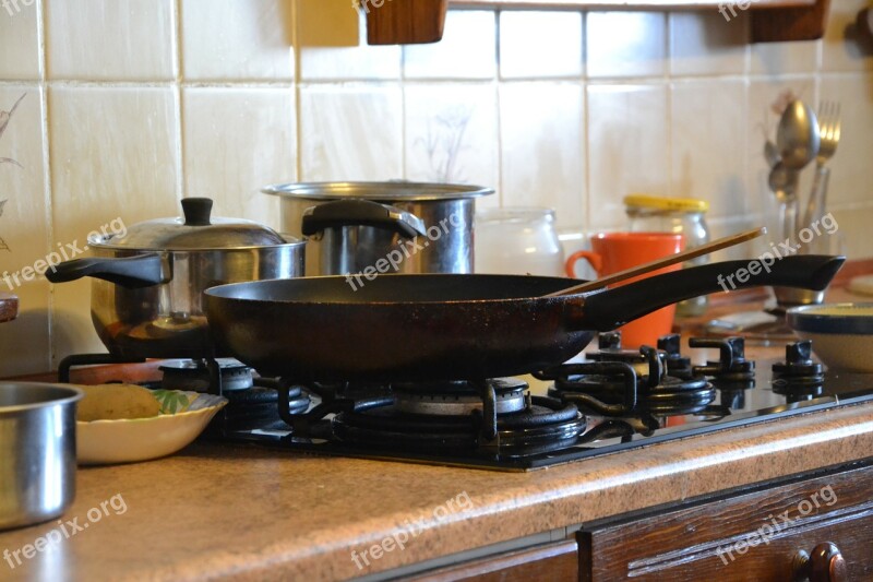 Kitchen Cook Cooking Frying Pan Burning