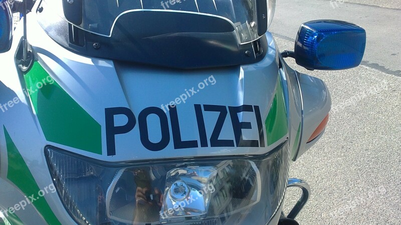 Polizeimotorrrad Police Forces State Security Security