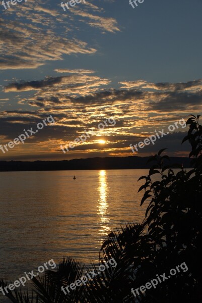 Sunset Abendstimmung Lake South Summer