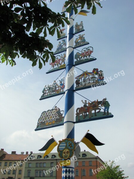 Munich Bavaria Maypole Viktualienmarkt Free Photos