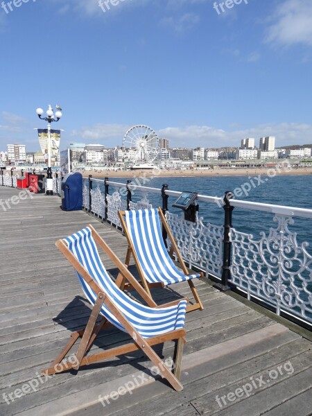 Deckchairs Deckchair Brighton Brighton Pier Seaside