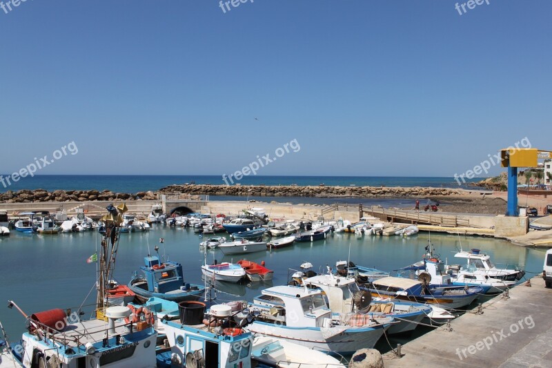 Boats In The Port The Mediterranean Sea Sicily Italy Free Photos