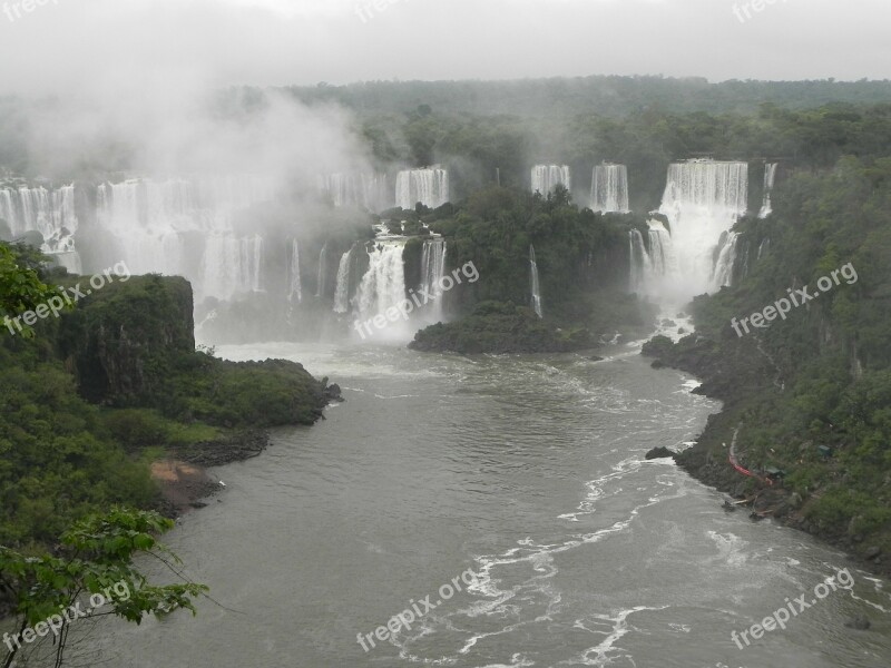 Iguazu Falls Brazil Paraná The Iguaçu River Free Photos