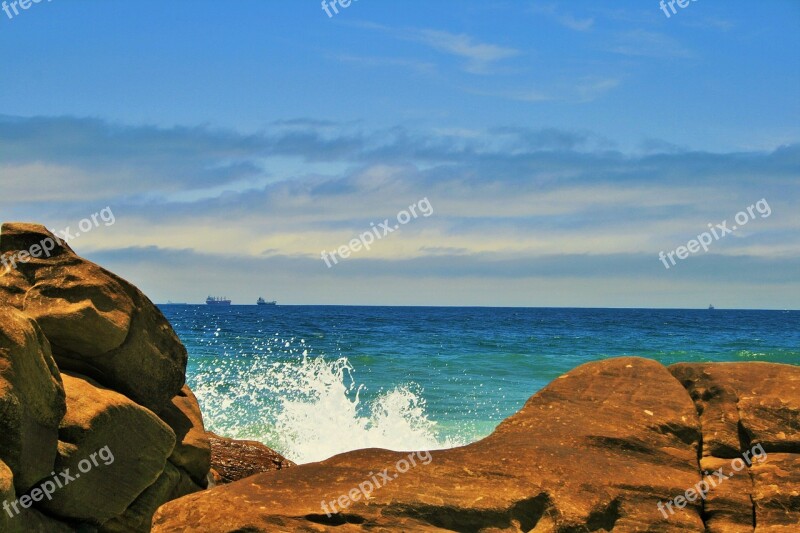 Sea Spray Sea Ocean Blue Rocks