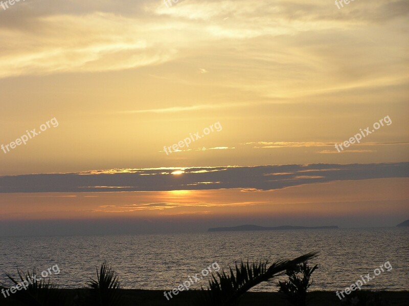 Kos Greece Sunset Evening Sky Island