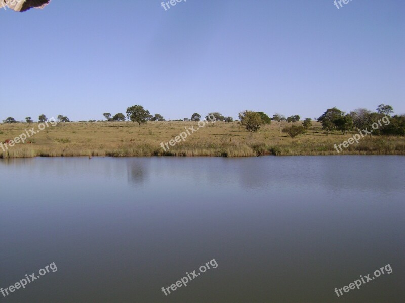 Pond Brazil Blue Lagoon Water Landscape