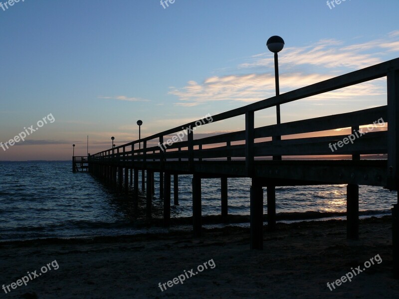 Web Pier Jetty Water Abendstimmung