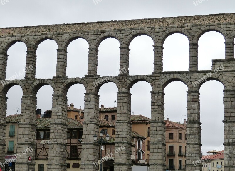 Aqueduct Viaduct Segovia Spain Castile