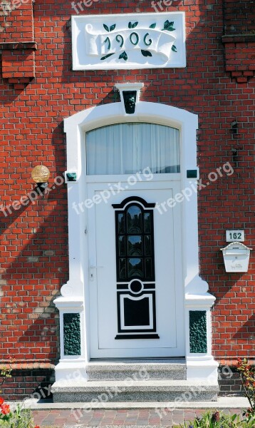 House Entrance Door Wood Outline Painting