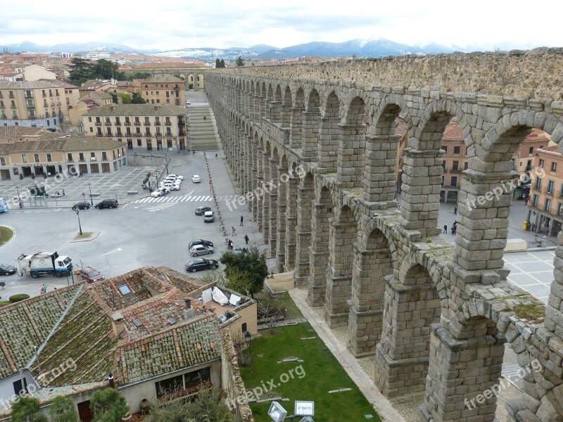 Viaduct Segovia Spain Castile Historic Center