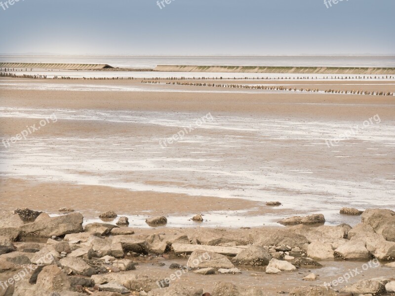 Watts Wadden Sea North Sea Neuharlingerseiel Ebb