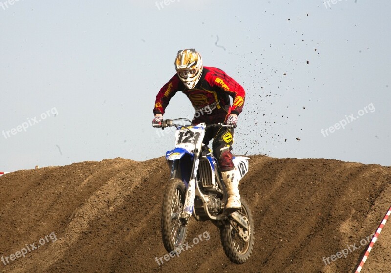 Motocross Motorcycle Sand Jump Motorsport