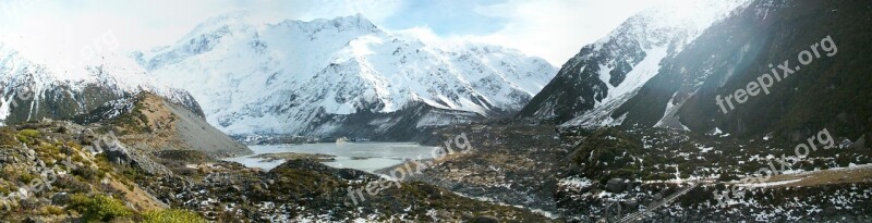 New Zealand Landscape Mountain Panoramic High Mountain