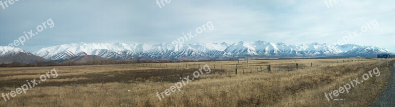 New Zealand Landscape Mountain Panoramic Free Photos