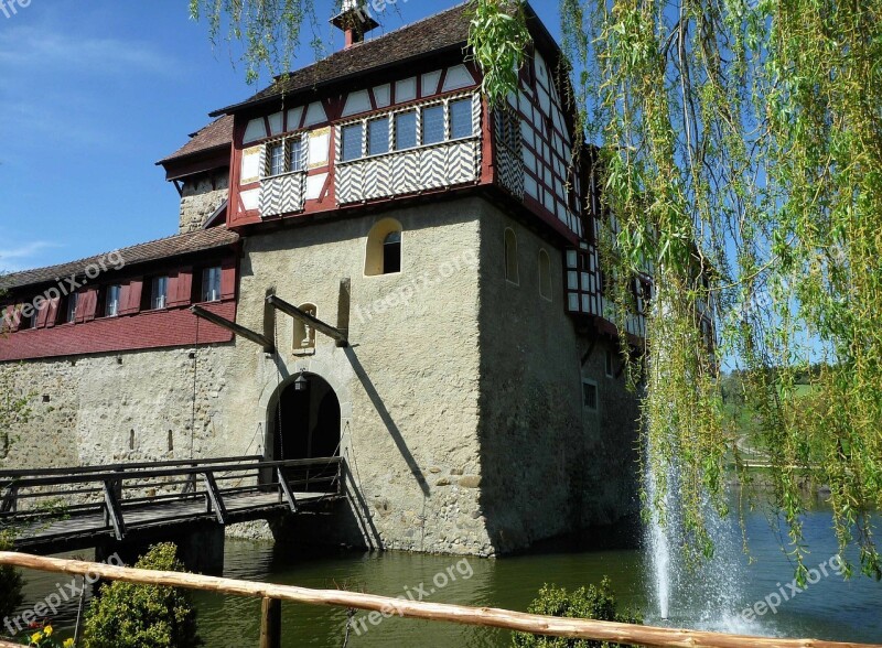 Castle Moated Castle Drawbridge Inn Water