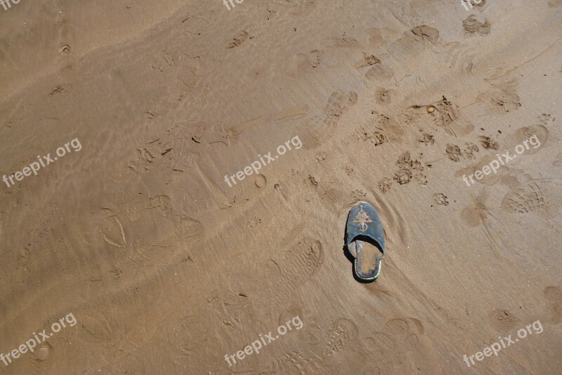 Sand Beach Footprint Traces Sole