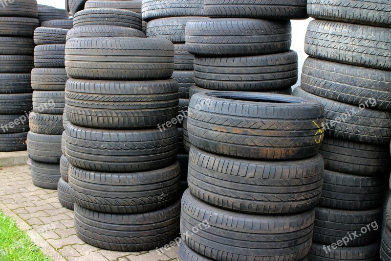 Mature Auto Tires Storage Stock Disposal