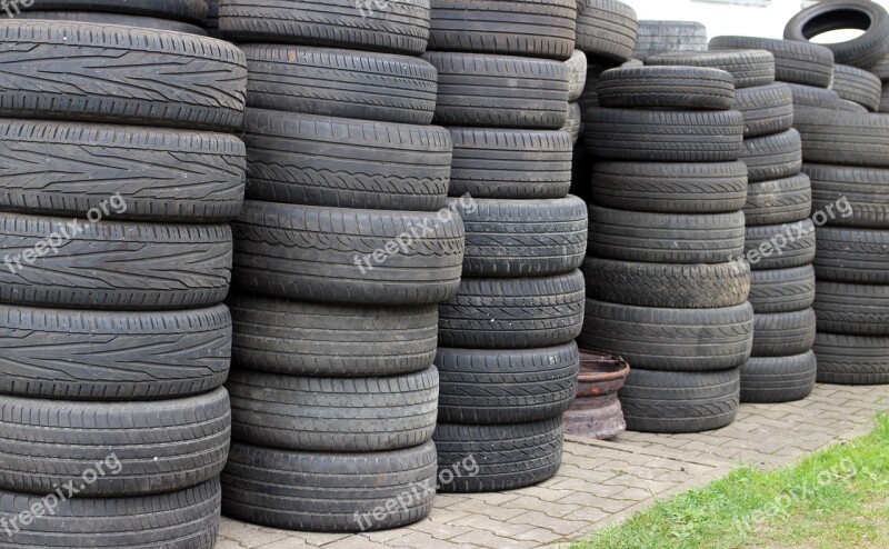 Mature Auto Tires Storage Stock Disposal