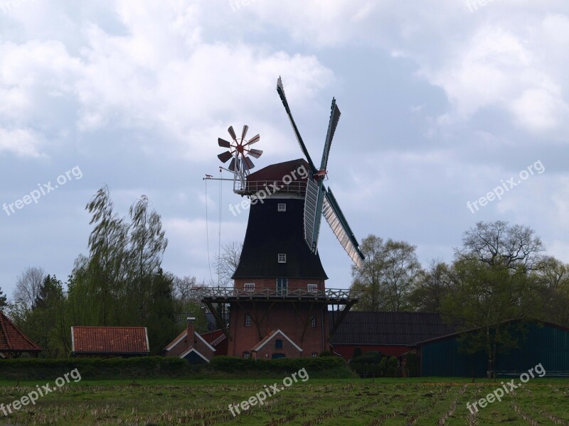 Windmill Flour Mill Mill East Frisia Pinwheel