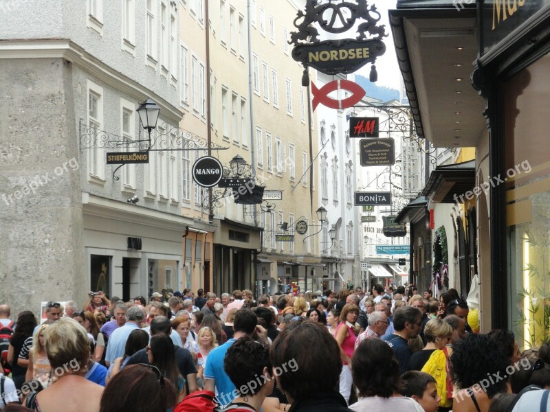 Salzburg Austria Getreidegasse Tourism Tourists