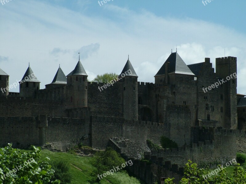 Carcassonne Castle Fortress France Old