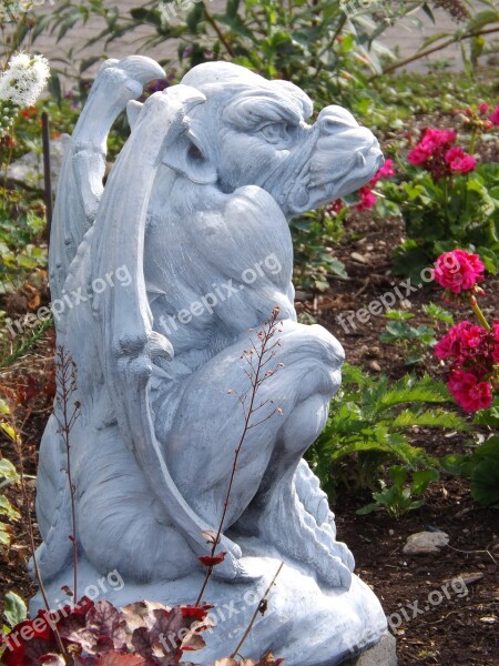 Gargoyle Garden Beast Mythological Fantasy