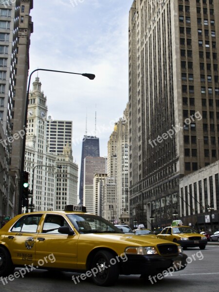 Chicago Taxi Usa United States Illinois