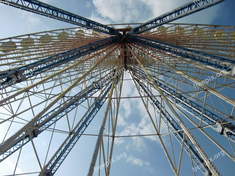 Clouds Ferris Wheel Sky Blue Fair