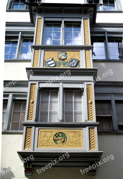 Architecture Building Bay Window Decorated Historically