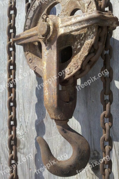 Chain Hoist Chain Pulley Hook Wood