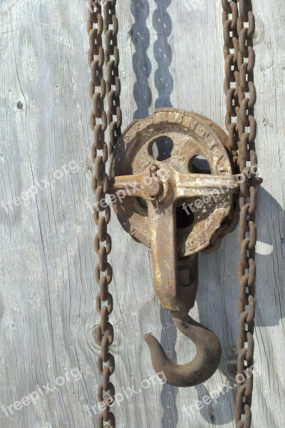 Chain Hoist Chain Pulley Hook Wood