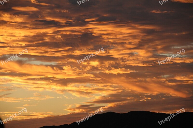 Sunset Los Angeles Sky Golden Sunset Clouds