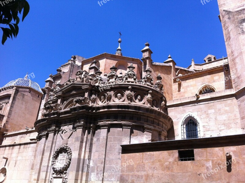 Murcia Murcia Cathedral Side View Architecture Rhs View