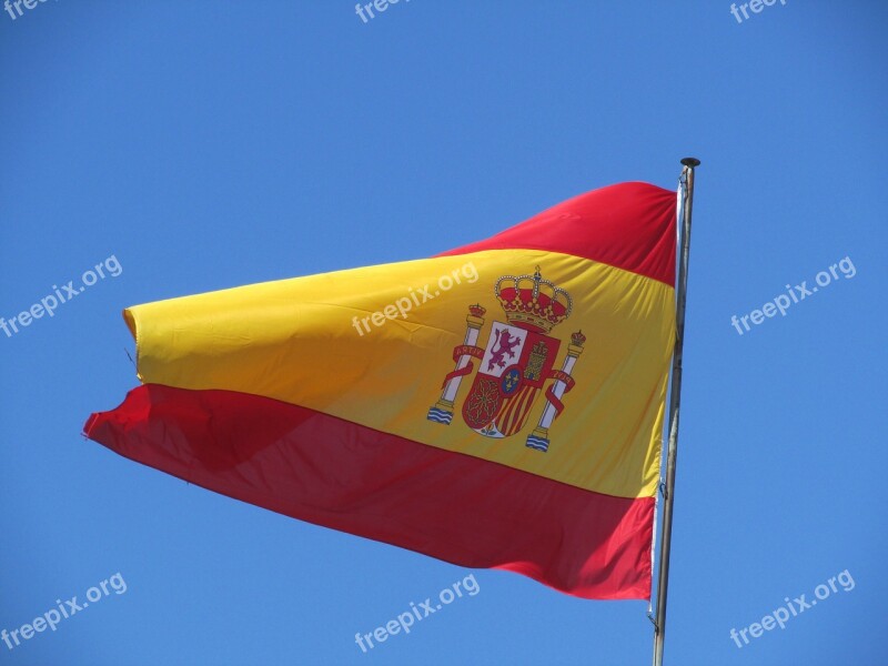 Flag Spain Sky Wind Holiday